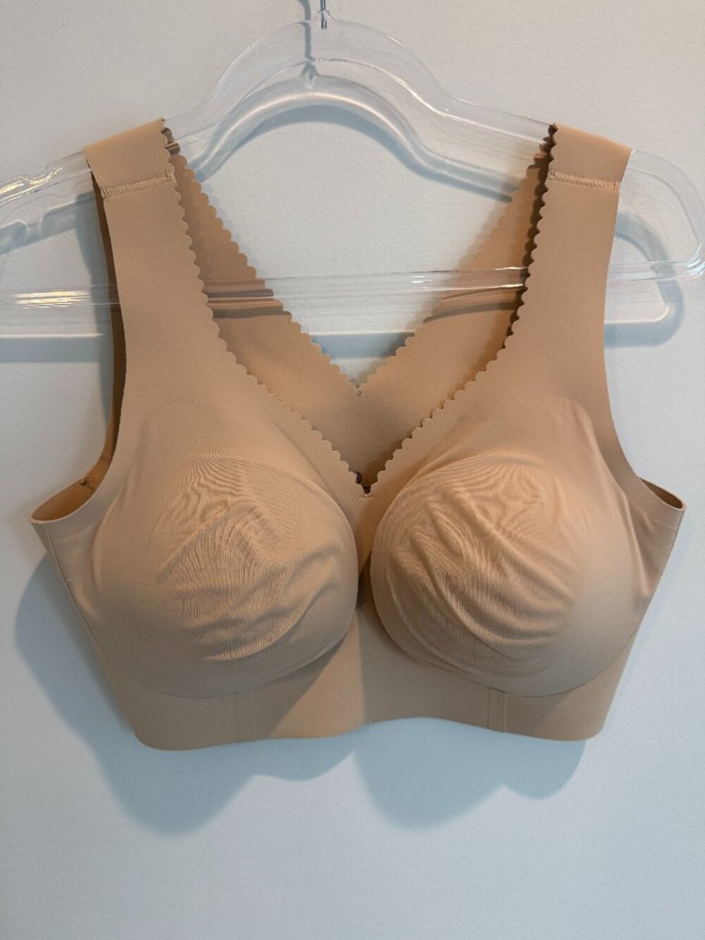 Evelyn & Bobbie The Evelyn Bra Size Large L Tan Nude GUC Comfort Wireless